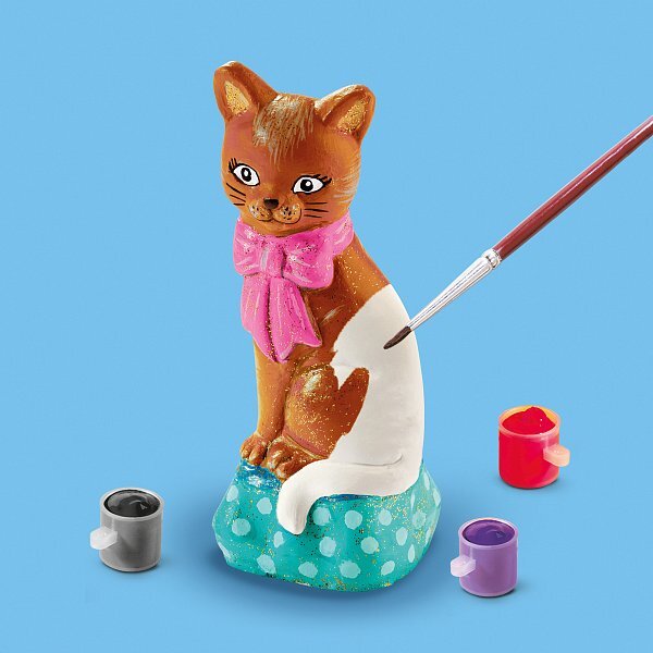 Gießen und bemalen - Katze mit Glitzer