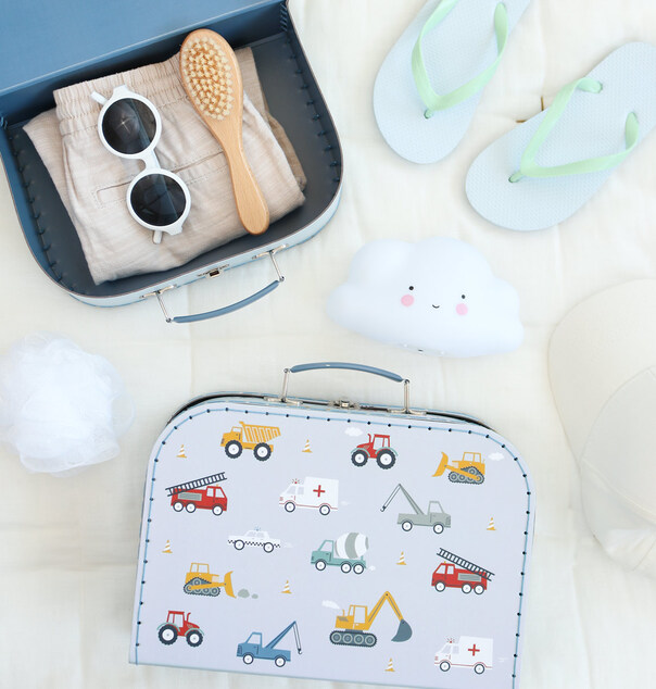 A Little Lovely Company - Set aus zwei Pappkoffern - Fahrzeuge