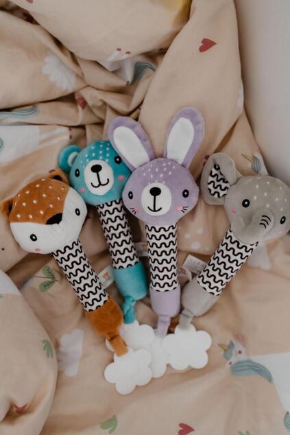 Zajačik babyted pískatko / hryzátko plyš 25cm fialový