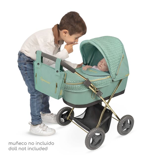 DeCuevas 85073 Skladací kočík pre bábiky so slnečníkom a taškou Capriccio 2025 - 60 cm