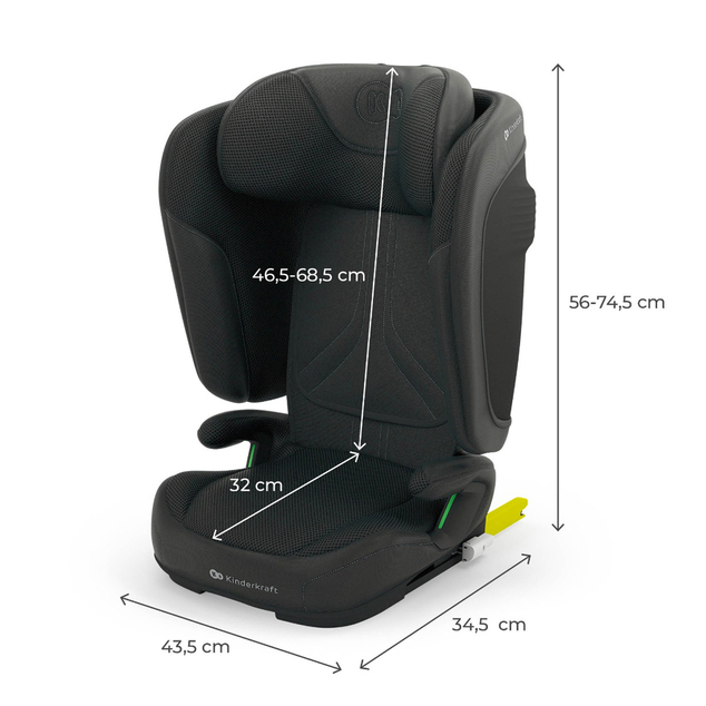 KINDERKRAFT Autosedačka skladacia Unity 2 I-Size (100-150 cm) Black