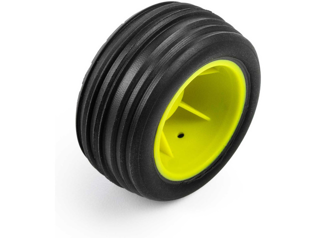 Pro-Line ruota con pneumatico Edge anteriore / Step Pin posteriore, disco giallo, Hex 7mm (4): Losi 