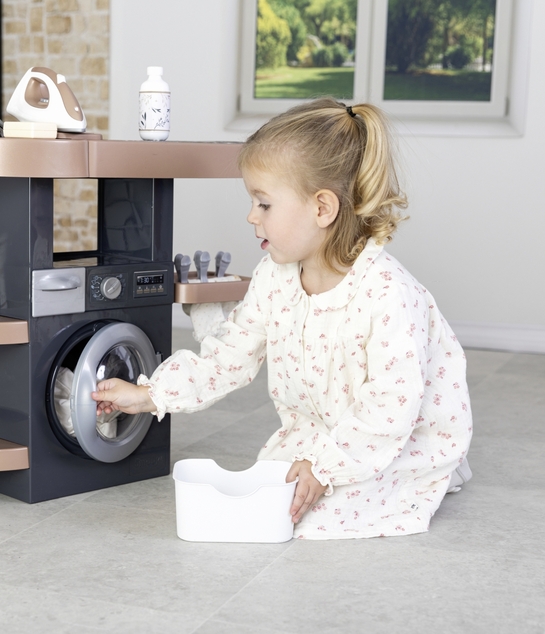 Smoby Wäscherei 3in1 mit Bügeleisen und Stabstaubsauger Rowenta
