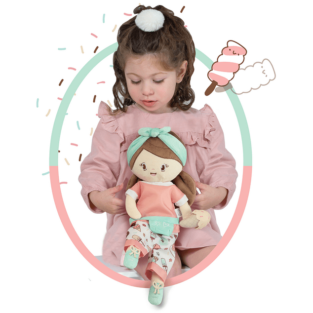 DeCuevas 20048 Plyšová bábika SWEET- 36 cm s kolískou