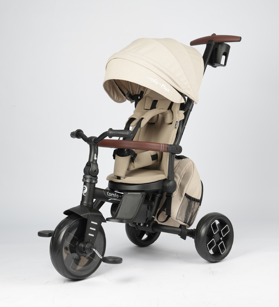 QPLAY Trojkolka Comfo Max Beige, 8 v 1, vek 10-72 mesiacov