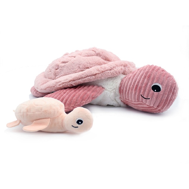 PtipotosPlüschschildkröte groß Savenou rosa - Mama mit Baby