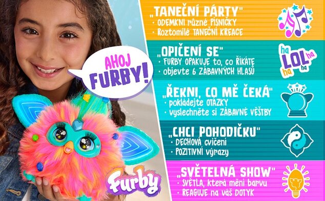 Furby koralový CZ verzia