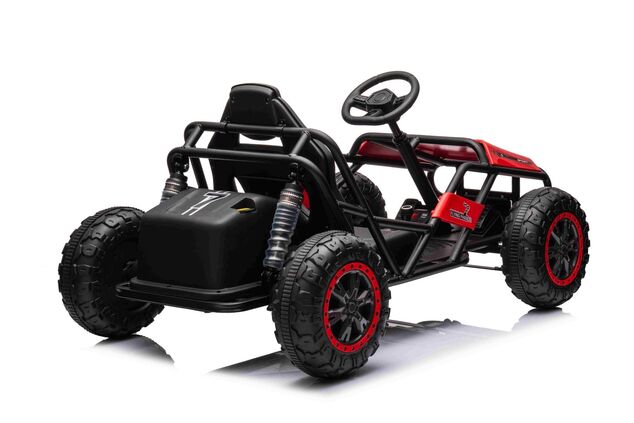 Elektrische Go-Kart SPORT-KART 24V, rot, EVA-Räder, Kunstledersitz, 2 x 50W Motor,