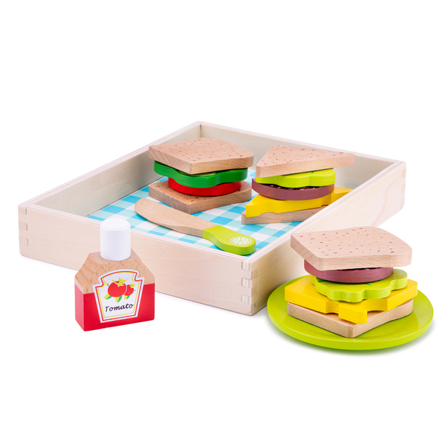 New Classic Toys Box na obed a piknik - drevené potraviny