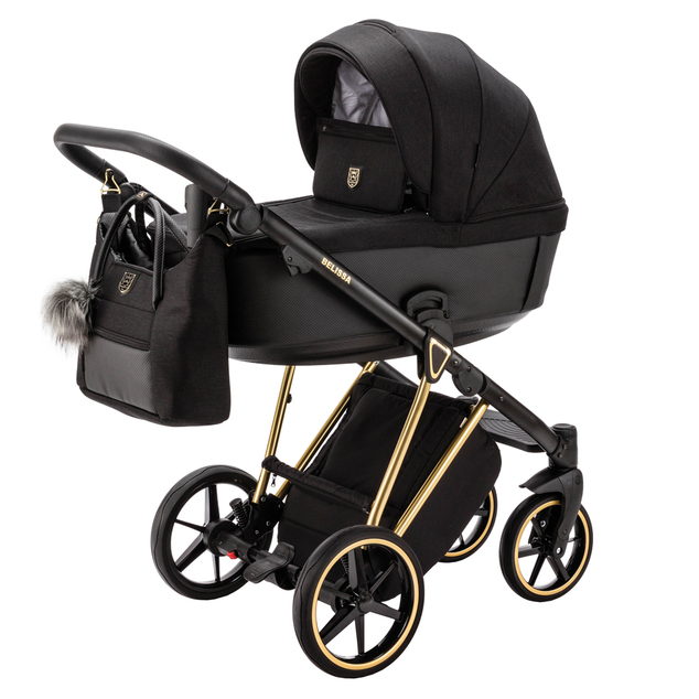 ADAMEX Kombikinderwagen Belissa Special Edition Schwarz/Gold
