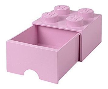 LEGO® úložný box 4 - so zásuvkou svetlo rúžová 250 x 250 x 180 mm