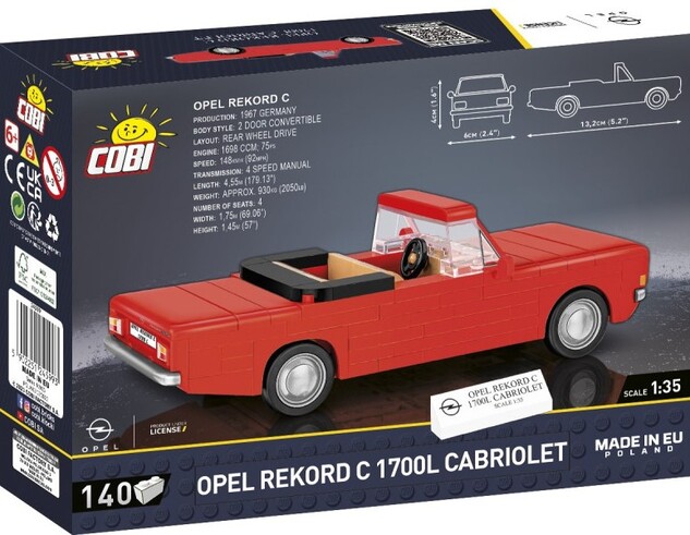 Cobi Opel Rekord C 1700L kabriolet, 1:35, 137 k