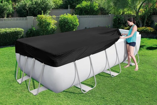 Bestway 58442 Obdĺžnikový kryt bazéna s rámom 282 x 196 cm, čierny