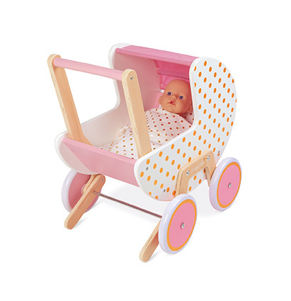 Janod Kinderwagen aus Holz für Candy Chic Puppen