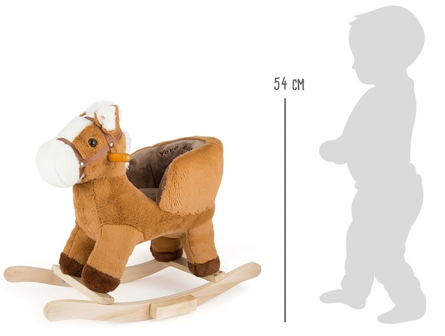 Gugalni konjiček Small Foot Brown z naslonom za roke