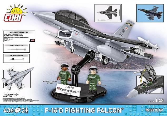 Cobi 5914 Armed Forces F-16D Fighting Falcon, 438 k, 1 f