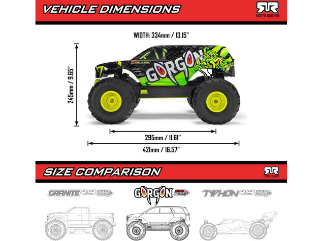 Arrma Gorgon 1:10 Smart RTR oceľová