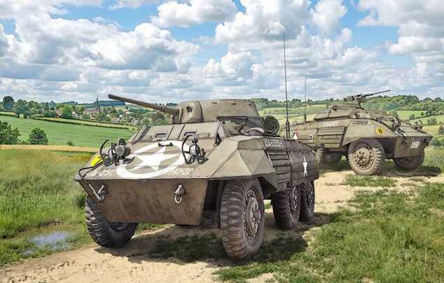 Model Kit katonai 7087 - M8 Greyhound / M20 (1:72)