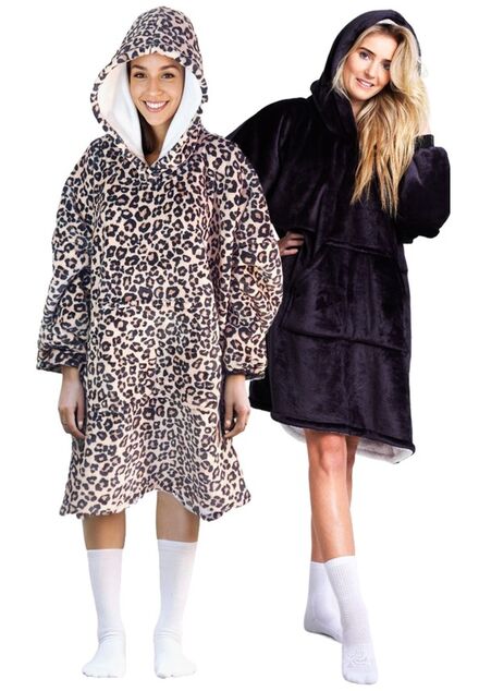 Cozy Noxxiez CH371 Leopardendruck - warme TV-Kapuzen-Decke für Teenager