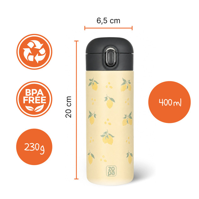 Termos pentru lichide cu pai 400 ml, Wild Gepard