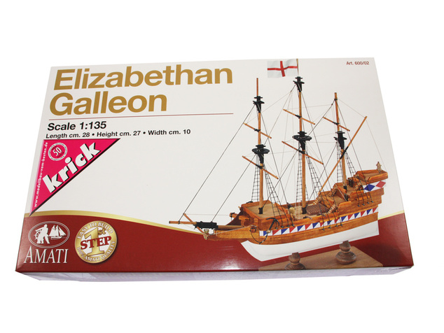 AMATI Elizabethan galeóna 1:135 First step kit