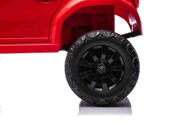 Elektrické autíčko Toyota Landcruiser 12V, červené, široké jednomiestne sedadlo, 2,4 GHz d