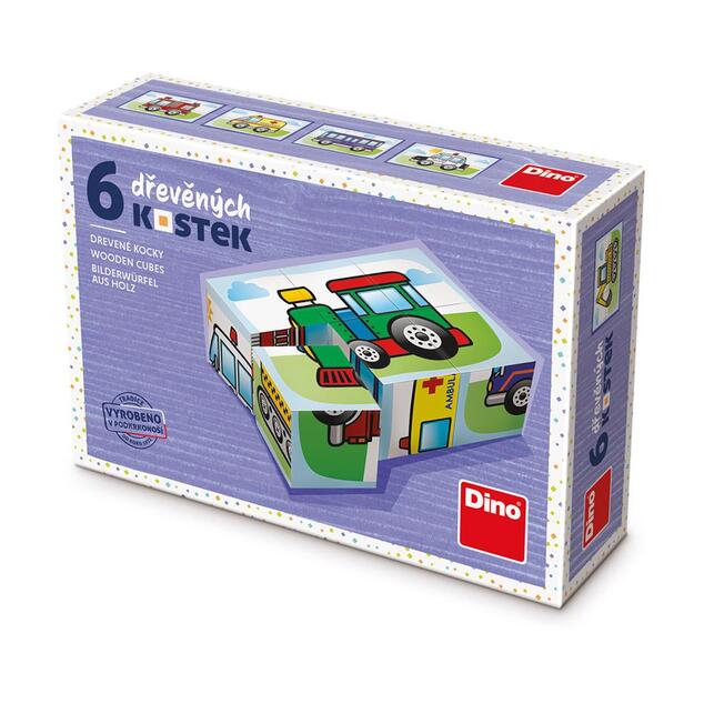 Drevené kocky Doprava 6 ks