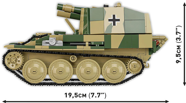 Cobi 2665 World War II Sd.Kfz. 138/1 GRILLE Ausf. M, 1:28, 724 k, 1 f