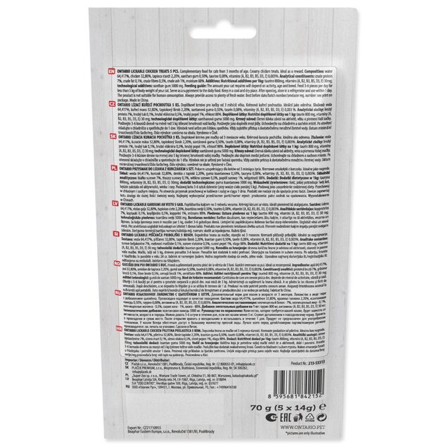Ontario pochúťka lízací kurací 5x14g