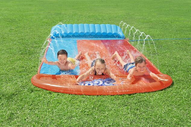 Bestway 52479 H2OGO!® Tsunami Splash Ramp™ Wasserrutsche für 3 Personen 488 x 214 cm