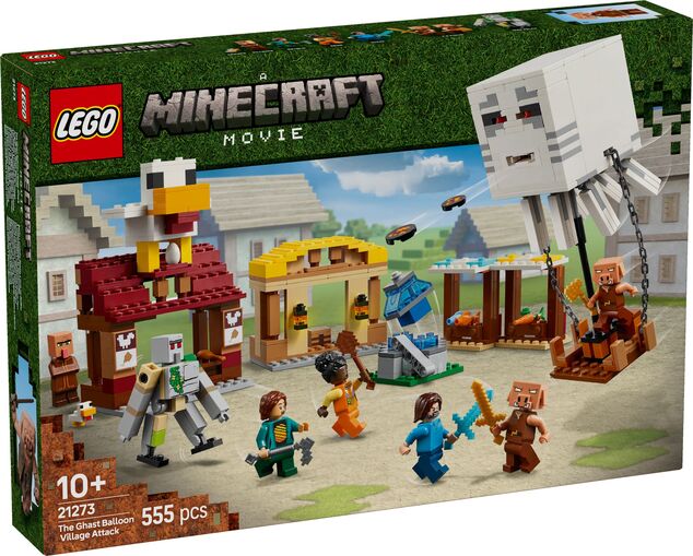 LEGO® Minecraft® 21273 Balón v podobe Ghasta a útok na dedinu
