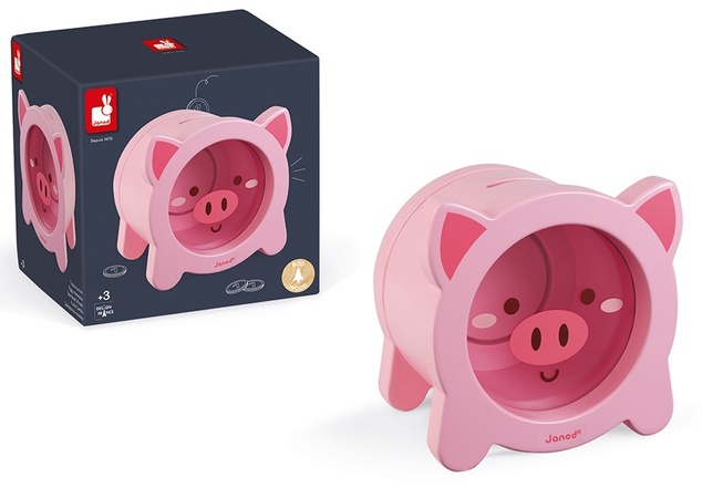 Janod Holzspardose Schweinchen