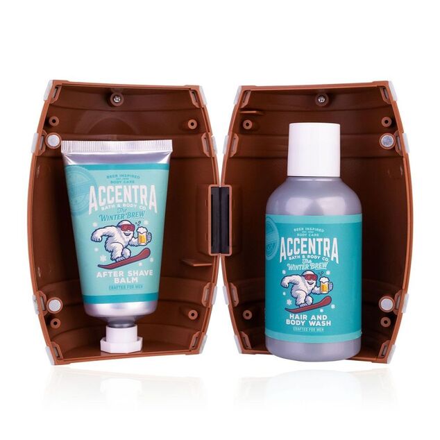 ACCENTRA Set da bagno Men's Collection Winter in scatola a forma di botte Legno di cedro 150m