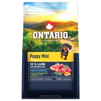 Krmivo Ontario Puppy Mini Lamb &amp; Brown Rice 0,75kg