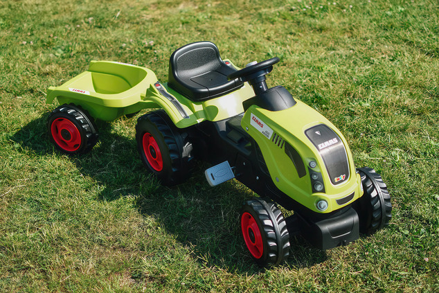 Smoby Šliapací traktor CLAAS zelený s vozíkom