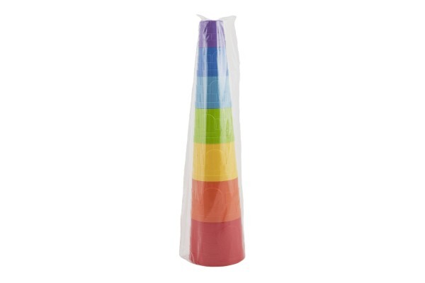 Kubus pyramída skladačka plast okrúhla farebná 7ks v sáčku