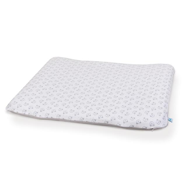 CEBA Housse pour matelas à langer doux 2pcs Bleu, Ours en peluche+Gris clair, Ours en peluche