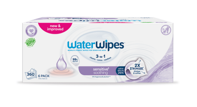 6x WATERWIPES Obrúsky vlhčené Soothing clean bez obsahu plastov 60 ks ( 360 ks )