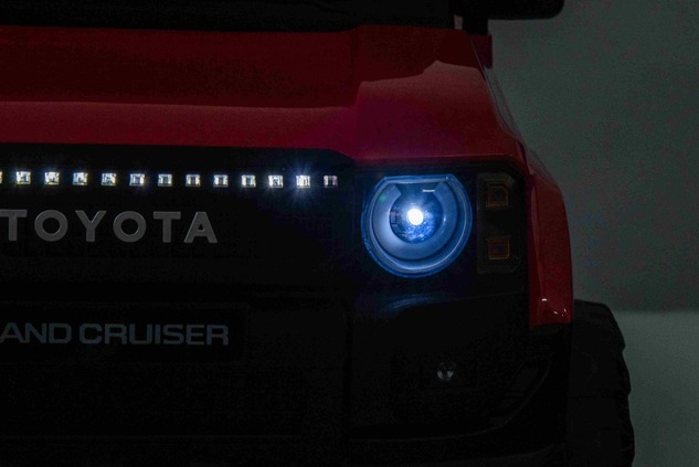 Elektrické autíčko Toyota Landcruiser 12V, červené, široké jednomiestne sedadlo, 2,4 GHz d