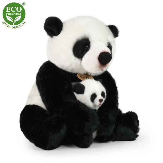 Plyšová panda s mláďaťom 27 cm ECO-FRIENDLY