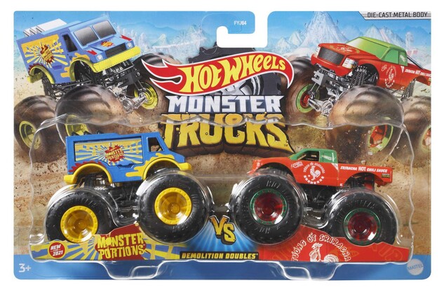 Mattel Hot Wheels Monster trucks demolačné duo asst