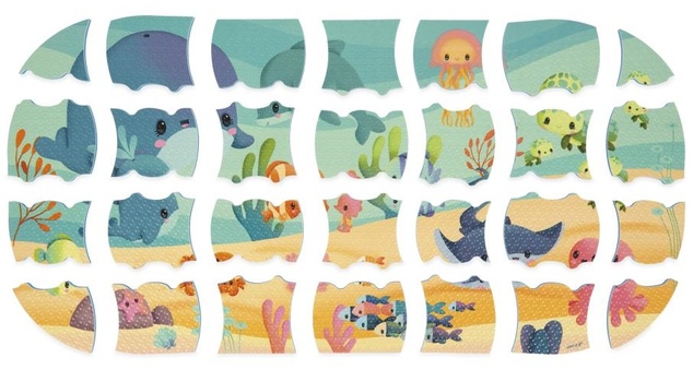 Janod Hračka do vody Mäkké puzzle do vane Morské zvieratká 28 ks