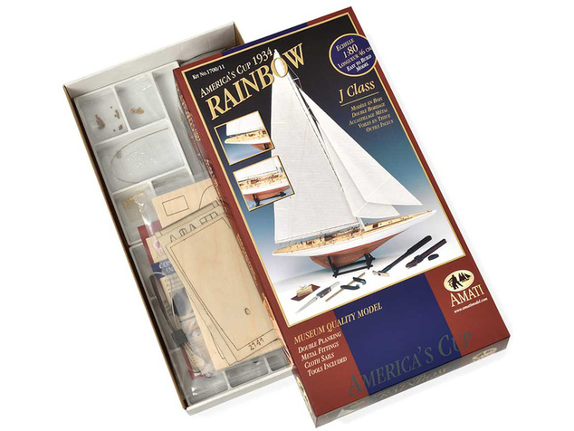 Komplet jadrnice AMATI Rainbow 1934 1:80 z dokončanim trupom