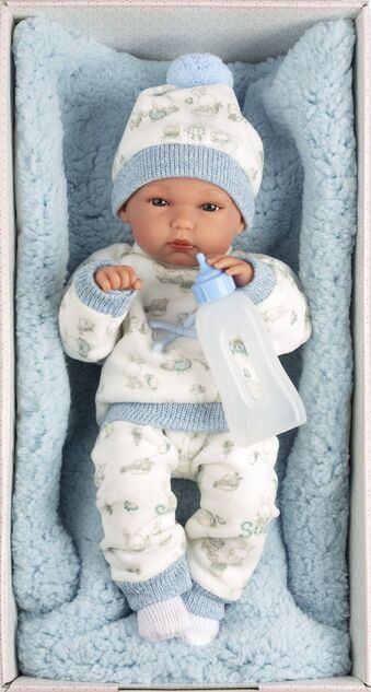 Llorens 63509 NEW BORN NIÑO - muñeca bebé realista con cuerpo de vinilo completo