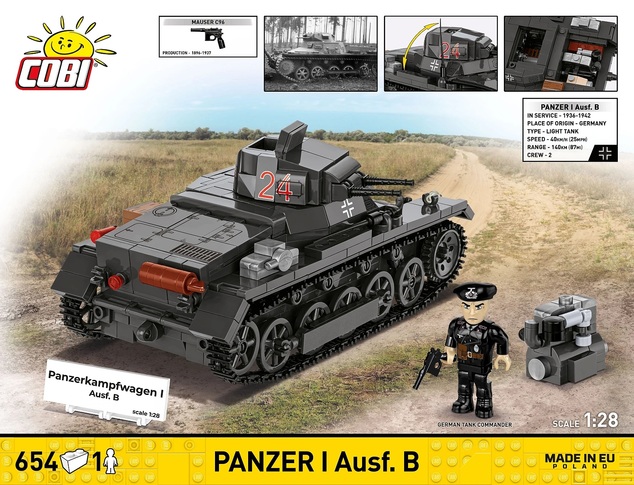 Cobi II WW Panzerkampfwagen I (France 1940), 1:28, 654 k, 1 f