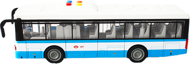Mestský autobus na zotrvačník s osvetlením a zvukom - modrý