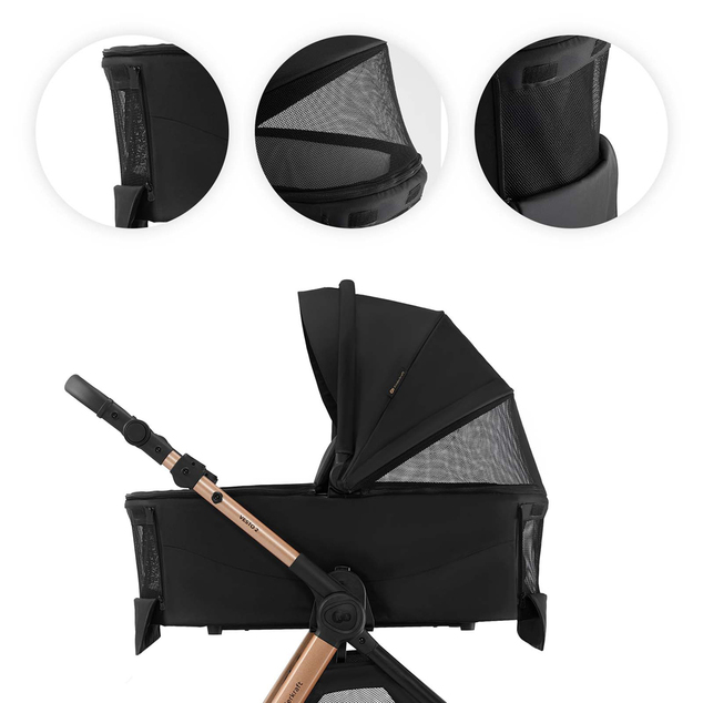 KINDERKRAFT Kombikinderwagen Vesto 2 3in1 Schwarz