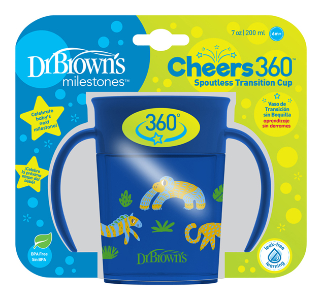 DR.BROWN'S Hrnček Cheers360 6m+ 200 ml modrý