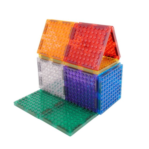 Cleverclixx Mágneses építőkészlet Brick Tiles Pack Intense – 16 db