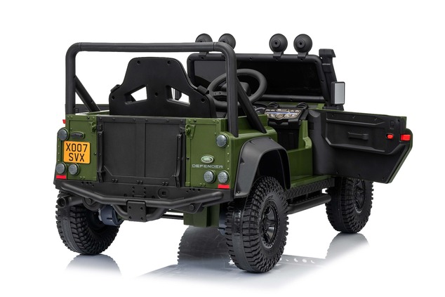Elektrické autíčko Land Rover Defender 110 SVX 12V, zelené, 4X4 pohon, LED svetlá, predné
